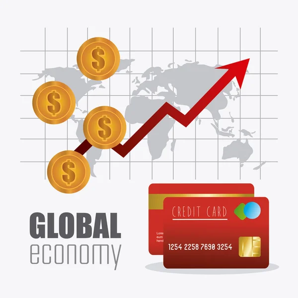 Economia globale, denaro e business design . — Vettoriale Stock
