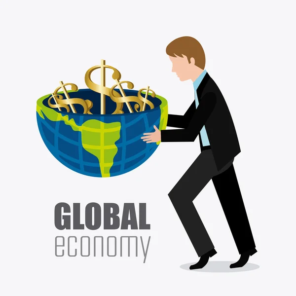 Global ekonomi, pengar och business design. — Stock vektor