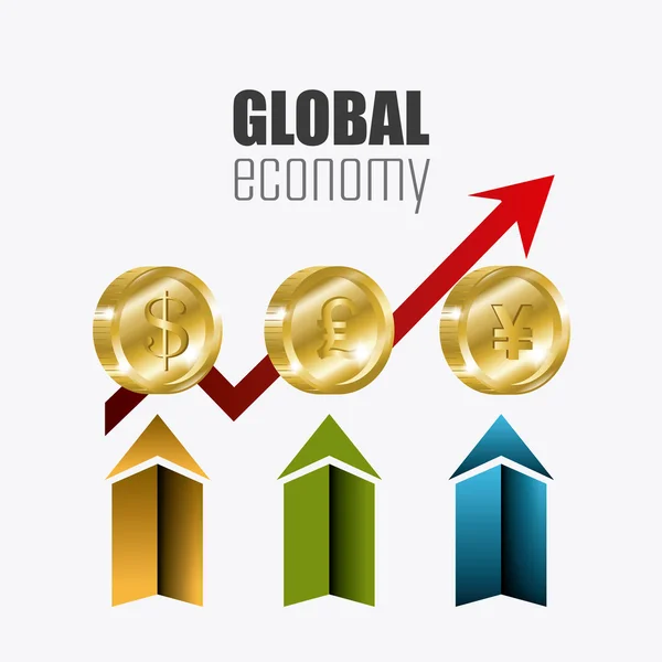 Economia globale, denaro e business design . — Vettoriale Stock