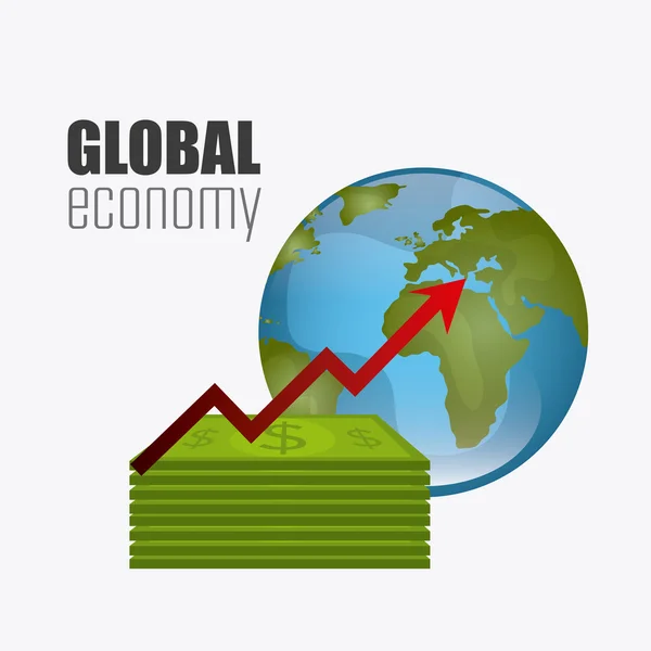 Weltwirtschaft, Geld und Unternehmensdesign. — Stockvektor