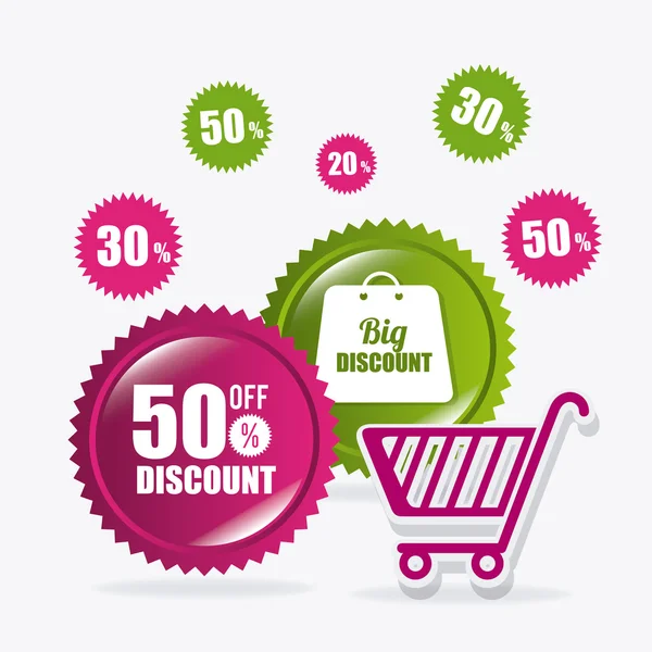 Compras oferta especial y disocunts — Vector de stock