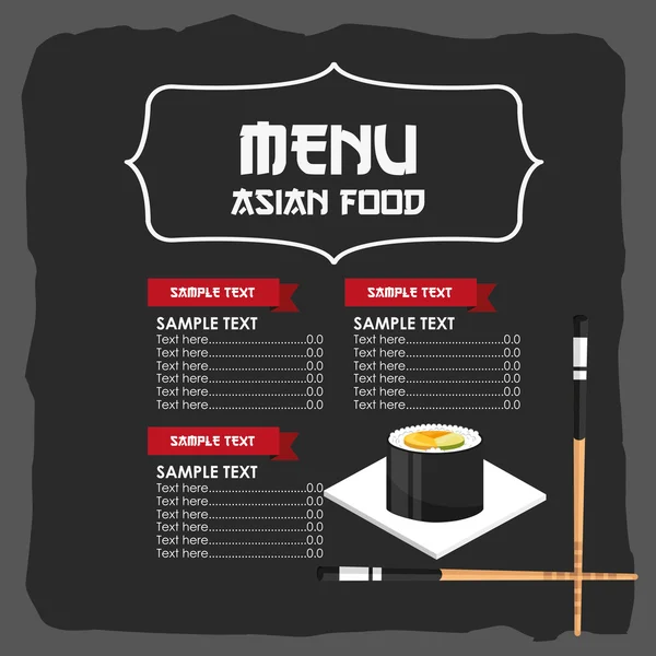 Japonské jídlo menu — Stockový vektor