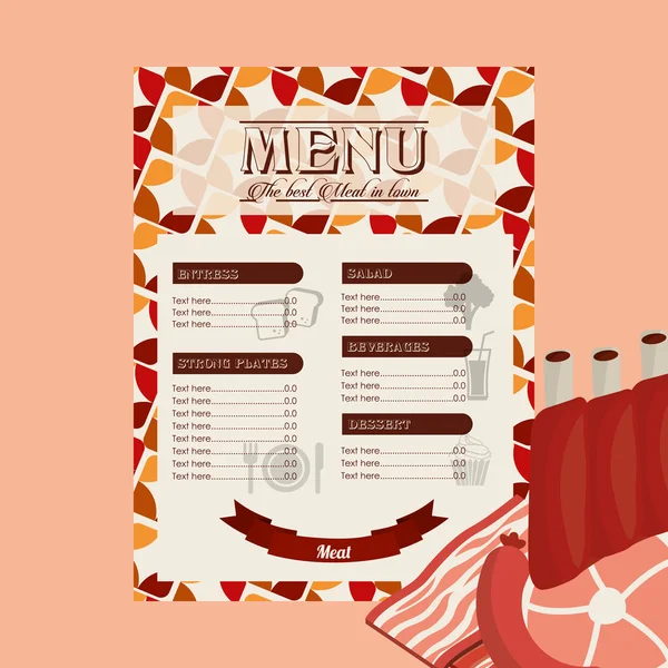 Menu de viande — Image vectorielle