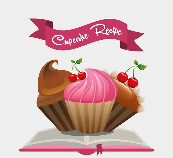 Cupcake receptbok — Stock vektor