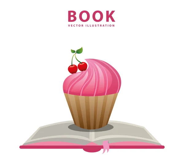 Libro di ricette cupcake — Vettoriale Stock