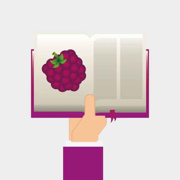 Libro di ricette di frutta — Vettoriale Stock