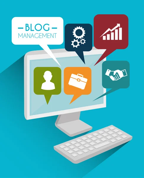 Blog und Blogger Social Media Design — Stockvektor