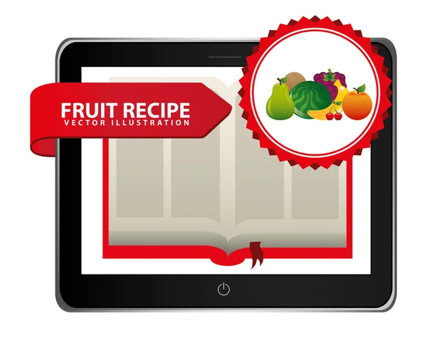 Livro de receitas de frutas — Vetor de Stock