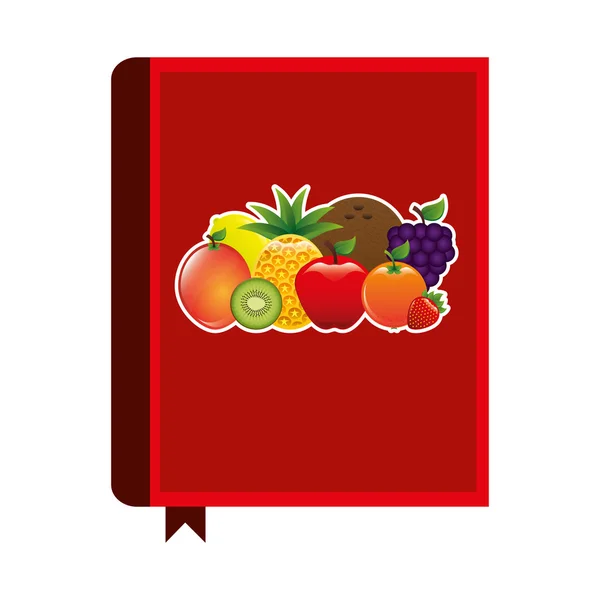 Книга рецептов фруктов — стоковый вектор