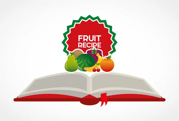 Libro di ricette di frutta — Vettoriale Stock