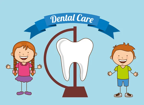 Cuidado dental de niños — Vector de stock