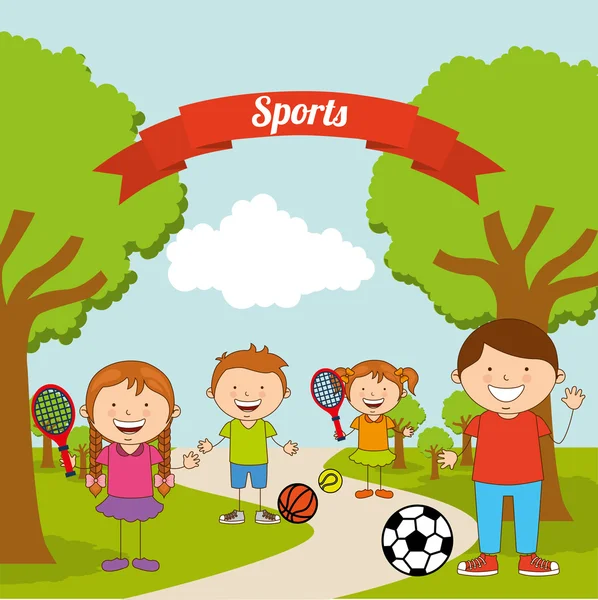 Deportes para niños — Vector de stock