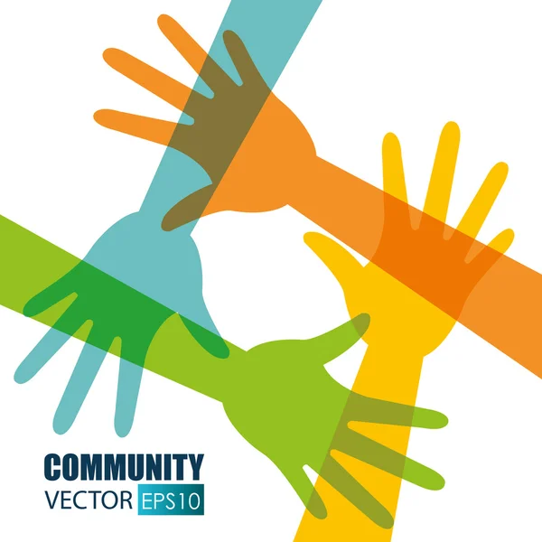 Gemenskapen och sociala — Stock vektor