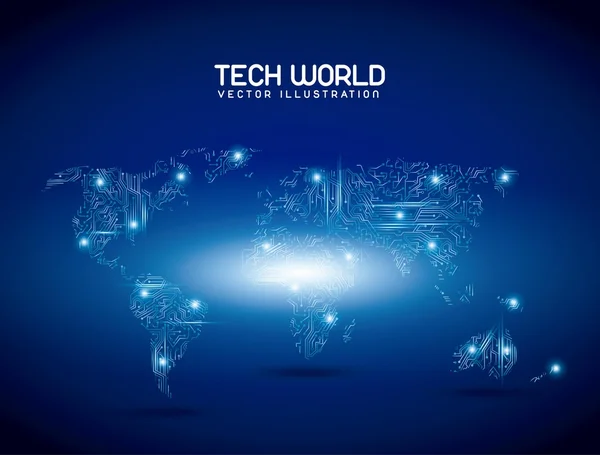 Tech wereld — Stockvector