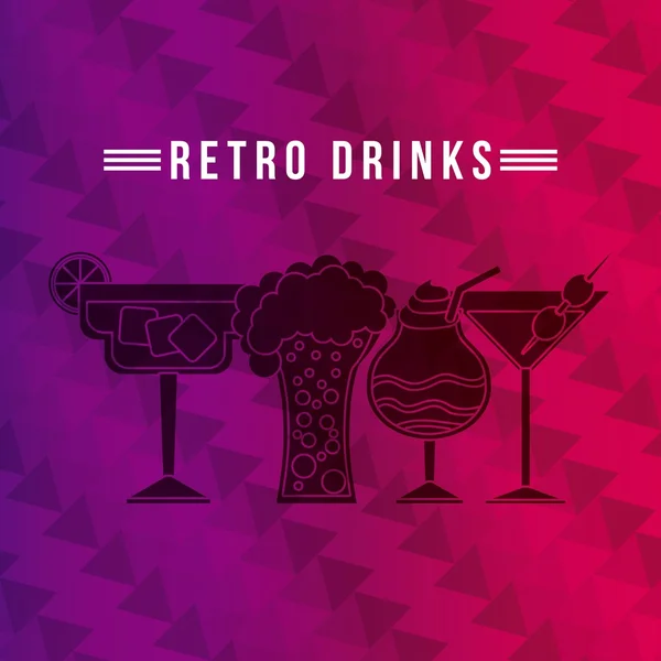 Bebidas retro — Vector de stock