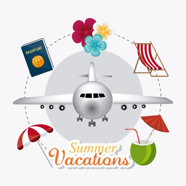 Verano, vacaciones y viajes — Vector de stock