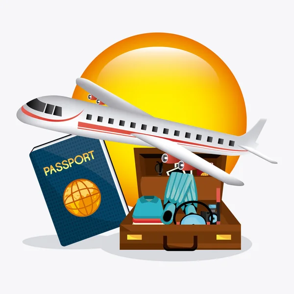 Verano, vacaciones y viajes — Vector de stock