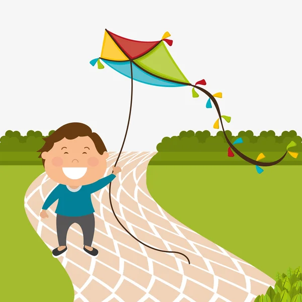 Kite παιδικό παιχνίδι — Διανυσματικό Αρχείο