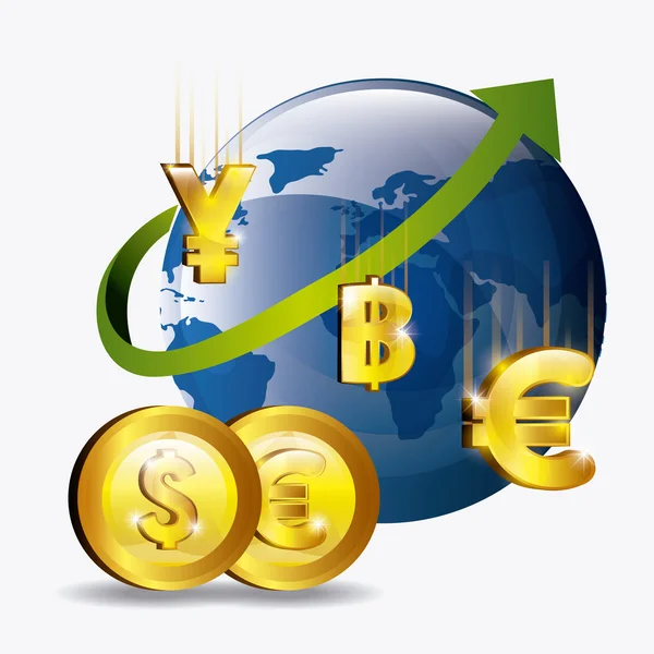 Diseño de economía global . — Vector de stock