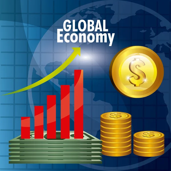 Progettazione dell'economia globale . — Vettoriale Stock