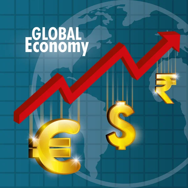 Globális gazdaság kialakítása. — Stock Vector