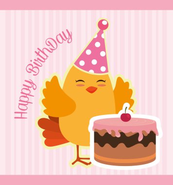 Mutlu doğum günü kartı tasarımı.