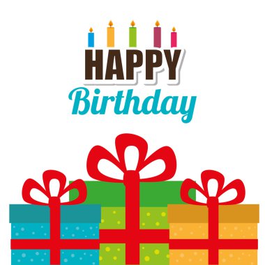 Mutlu doğum günü kartı tasarımı.