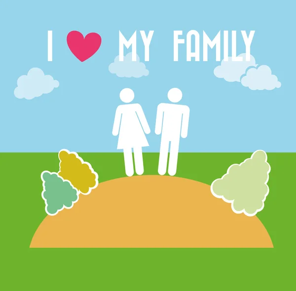 Design familial et familial — Image vectorielle