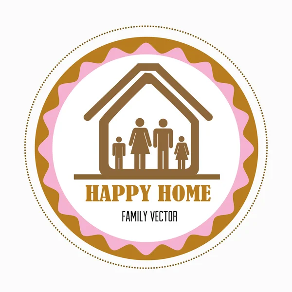 Familia y diseño del hogar — Vector de stock