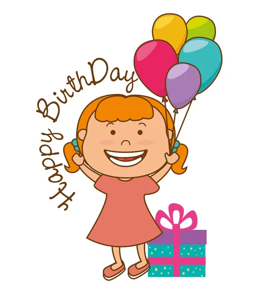 Happy birthday card design. — Stock Vector