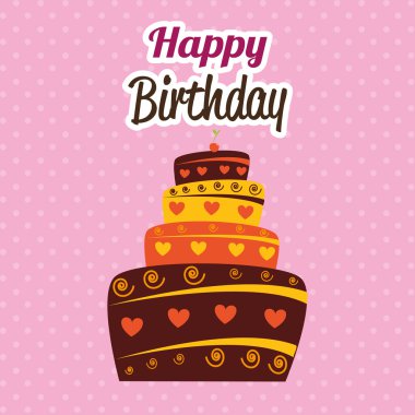 Mutlu doğum günü kartı tasarımı.
