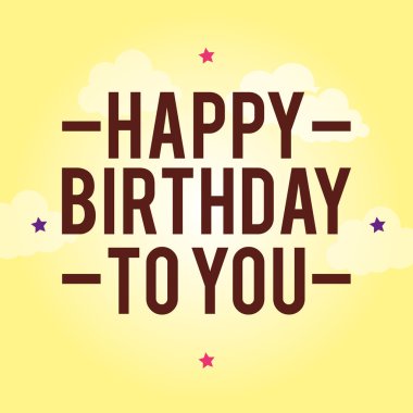 Mutlu doğum günü kartı tasarımı.