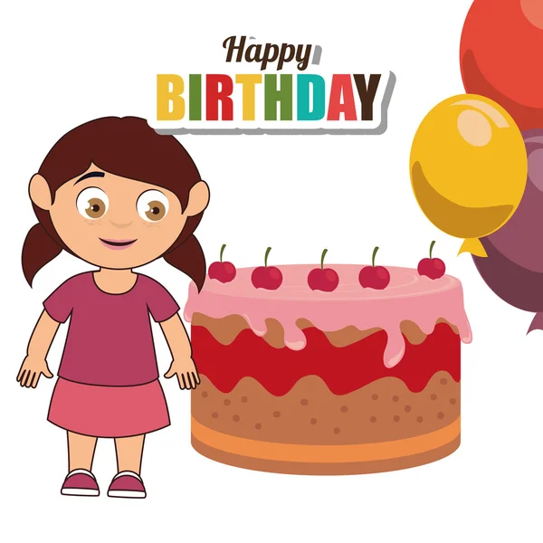 Happy birthday card design. — Stock Vector