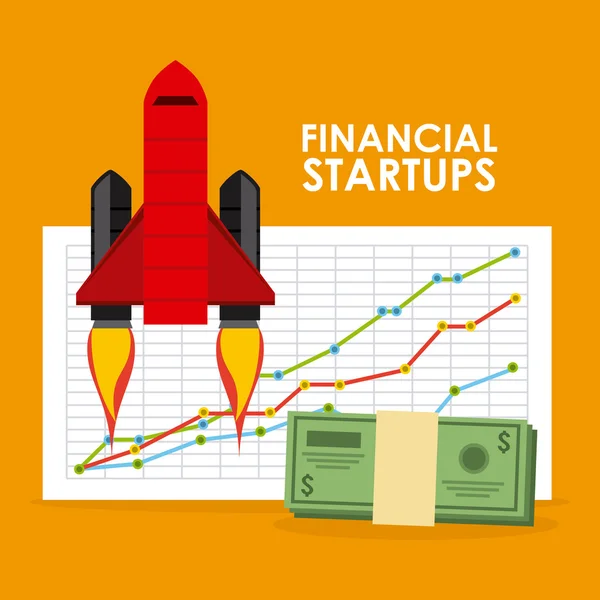 Diseño de startups financieras — Vector de stock