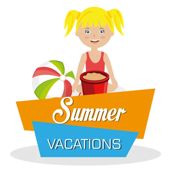 Yaz tatillerini — Stok Vektör