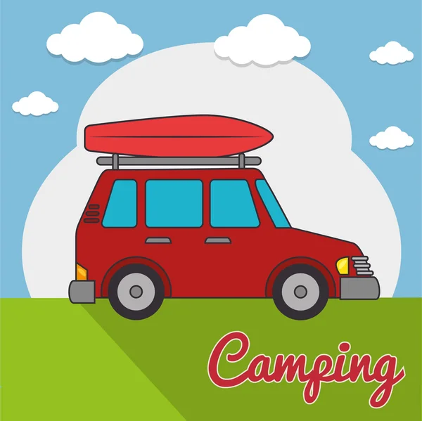 Camping design ao ar livre — Vetor de Stock