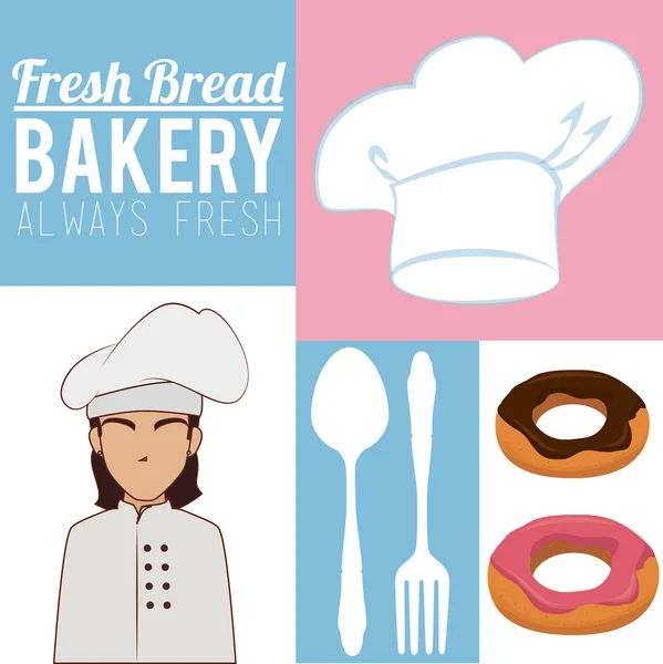 Always fresh bakery products — Stock Vector