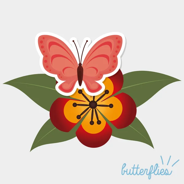 Hermoso diseño floral — Vector de stock