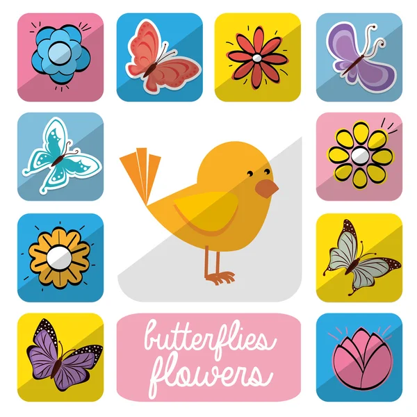 Hermoso diseño floral — Vector de stock