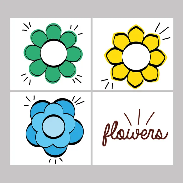 Ontwerp met mooie bloemen — Stockvector