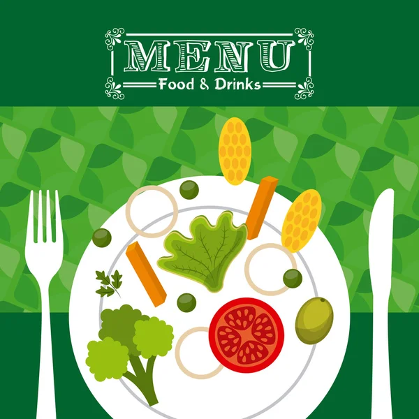 Menu d'aliments biologiques — Image vectorielle