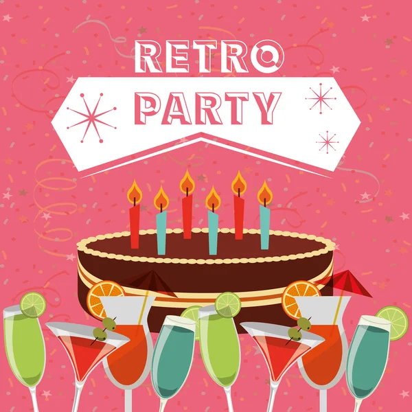 Retro party design — Stock Vector