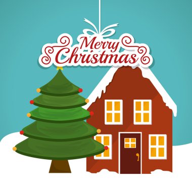 Mutlu noel kartı tasarımı.