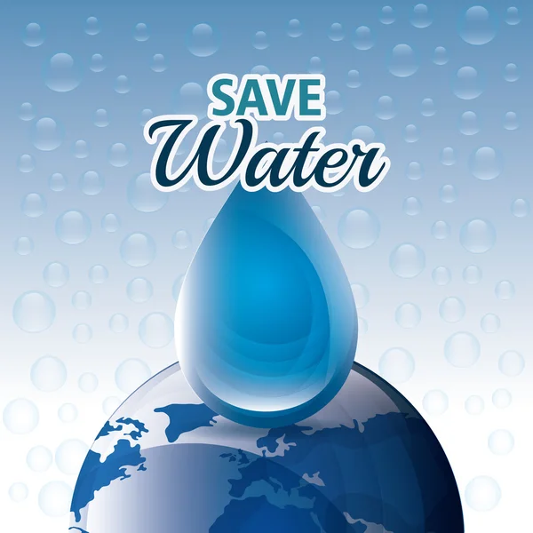 Risparmiare acqua ecologia — Vettoriale Stock