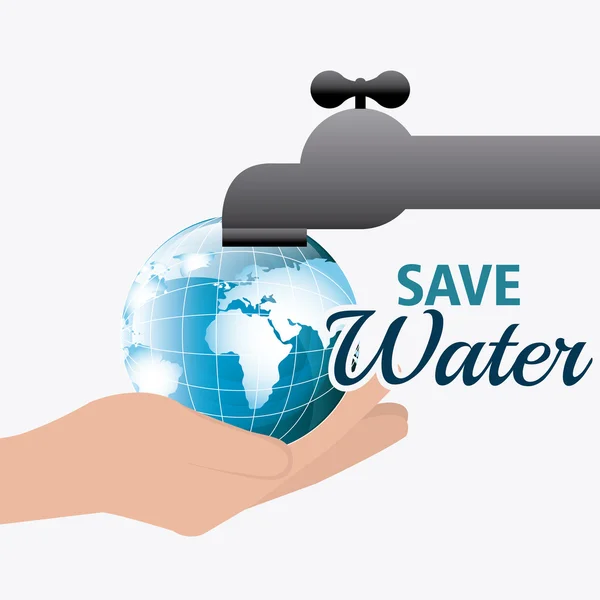 Save water ecology — Stock Vector