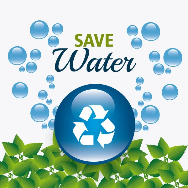 Save water ecology — Stock Vector