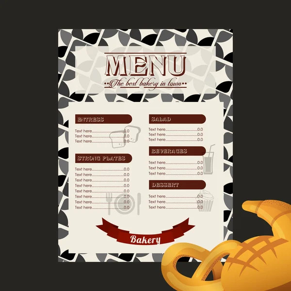 Bakery menu design — Stock Vector