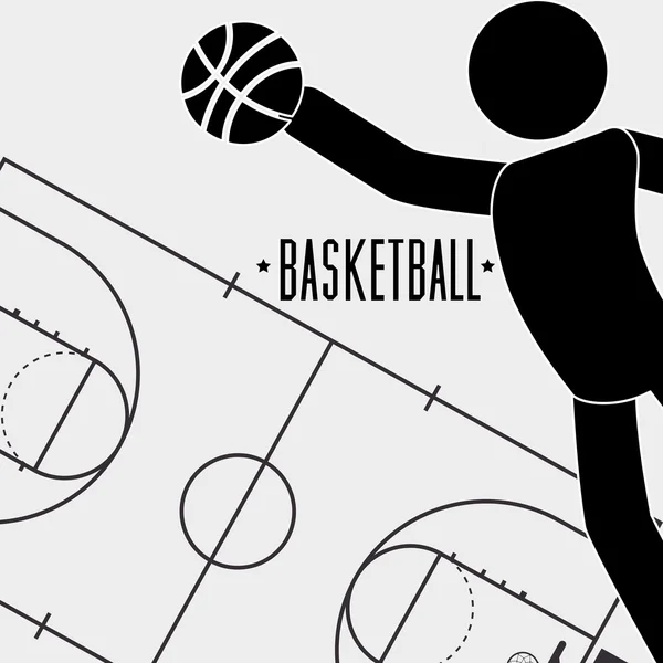 Baloncesto deporte diseño — Vector de stock