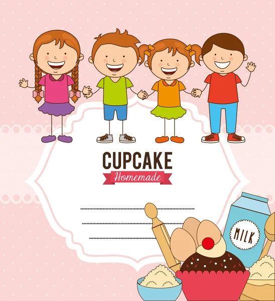 Delicious cupcake  design — Stock Vector