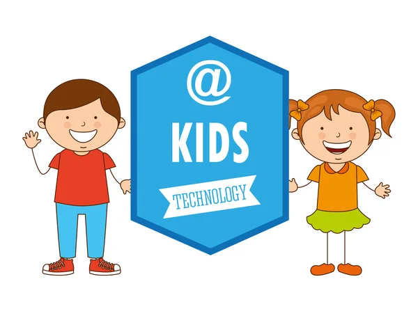 Technologische kinderen — Stockvector